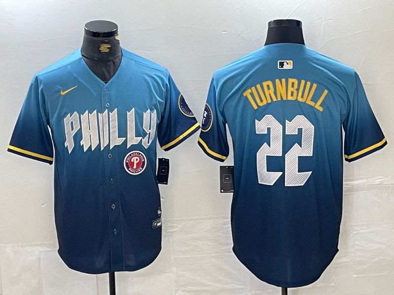 Men Philadelphia Phillies #22 Turnbull Blue City Edition Nike 2024 MLB Jersey style 4->->MLB Jersey